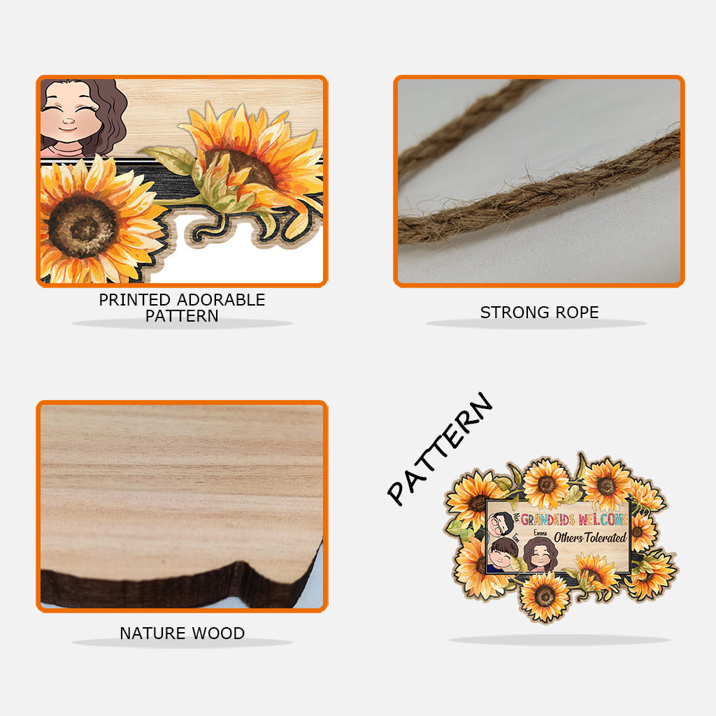 Enkelkinder willkommen - Personalisiertes Oma-Holzschild