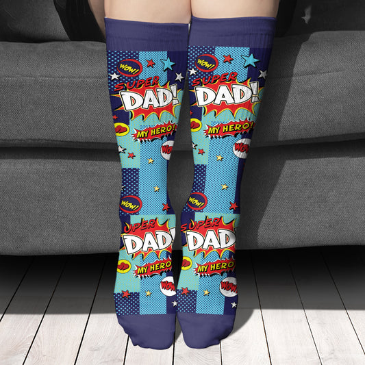Super-Papa – Geschenk für Papa, Opa, Onkel, Bruder – Personalisierte Socken