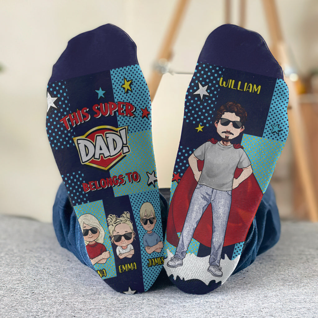 Super Dad - Gift for dad, grandpa, uncle, brother - Personalized Socks