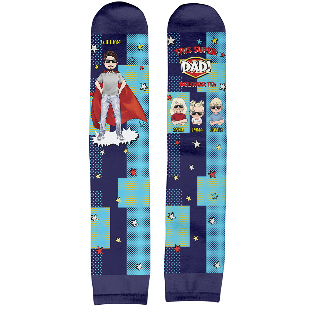 Super Dad - Gift for dad, grandpa, uncle, brother - Personalized Socks