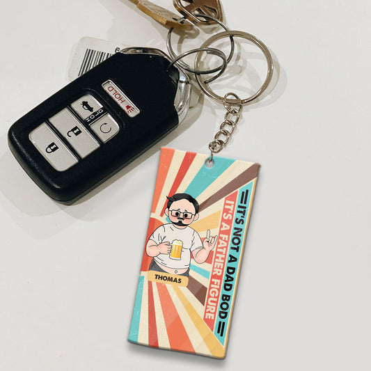 Kein Dad Bod – Personalisierter Schlüsselanhänger für Väter (beidseitig bedruckt)