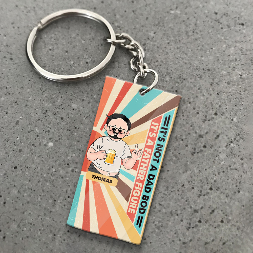 Not A Dad Bod - Personalized Father Keychain (Printed On Both Sides)