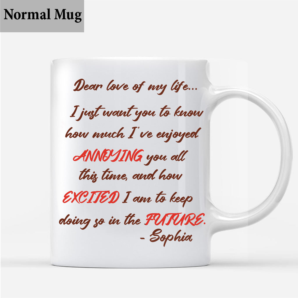 Liebling meines Lebens – Personalisierte Tasse für Paare