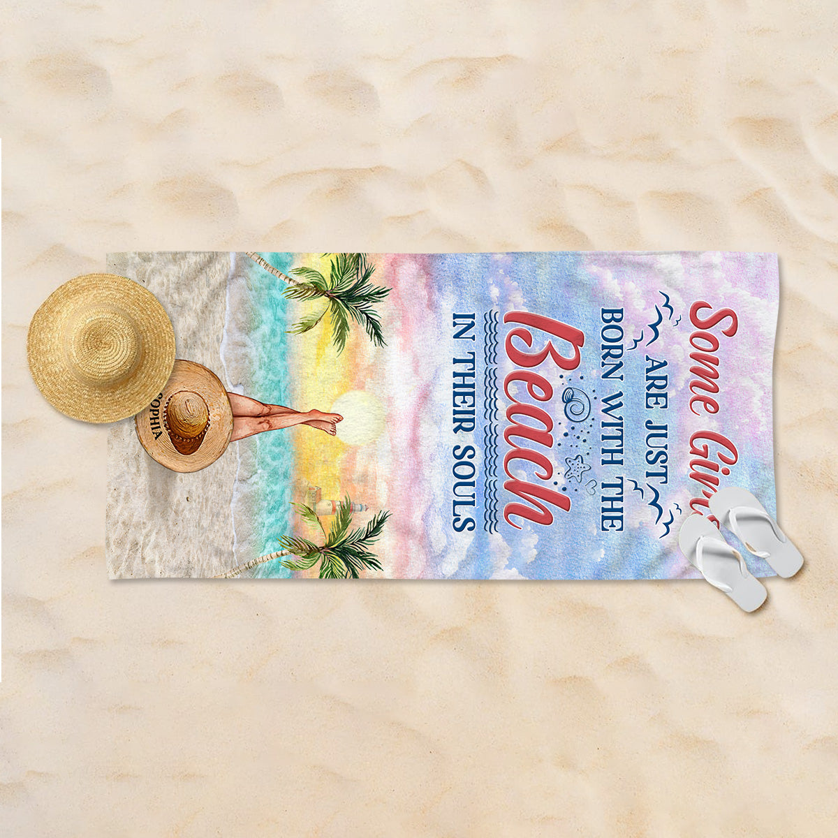 Just A Girl – Personalisiertes Strandtuch für Meeresliebhaber