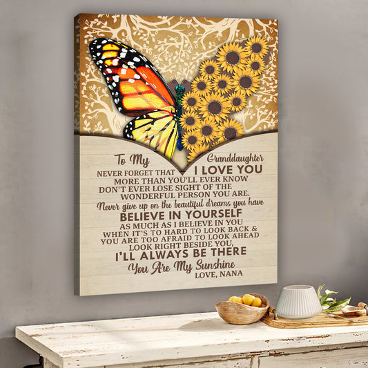 Du bist mein Sonnenschein – Personalisierte Leinwand und Poster für Oma