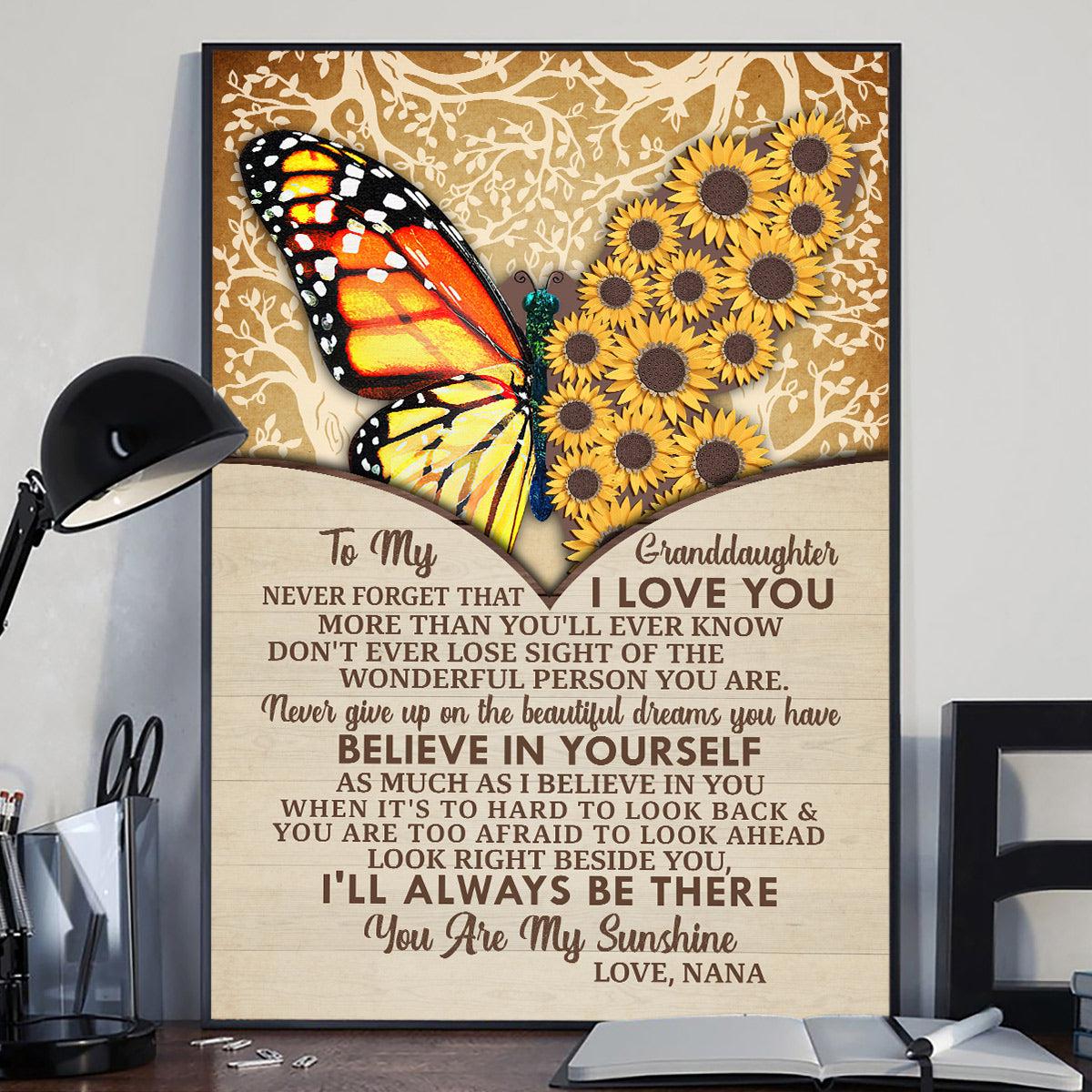 Du bist mein Sonnenschein – Personalisierte Leinwand und Poster für Oma