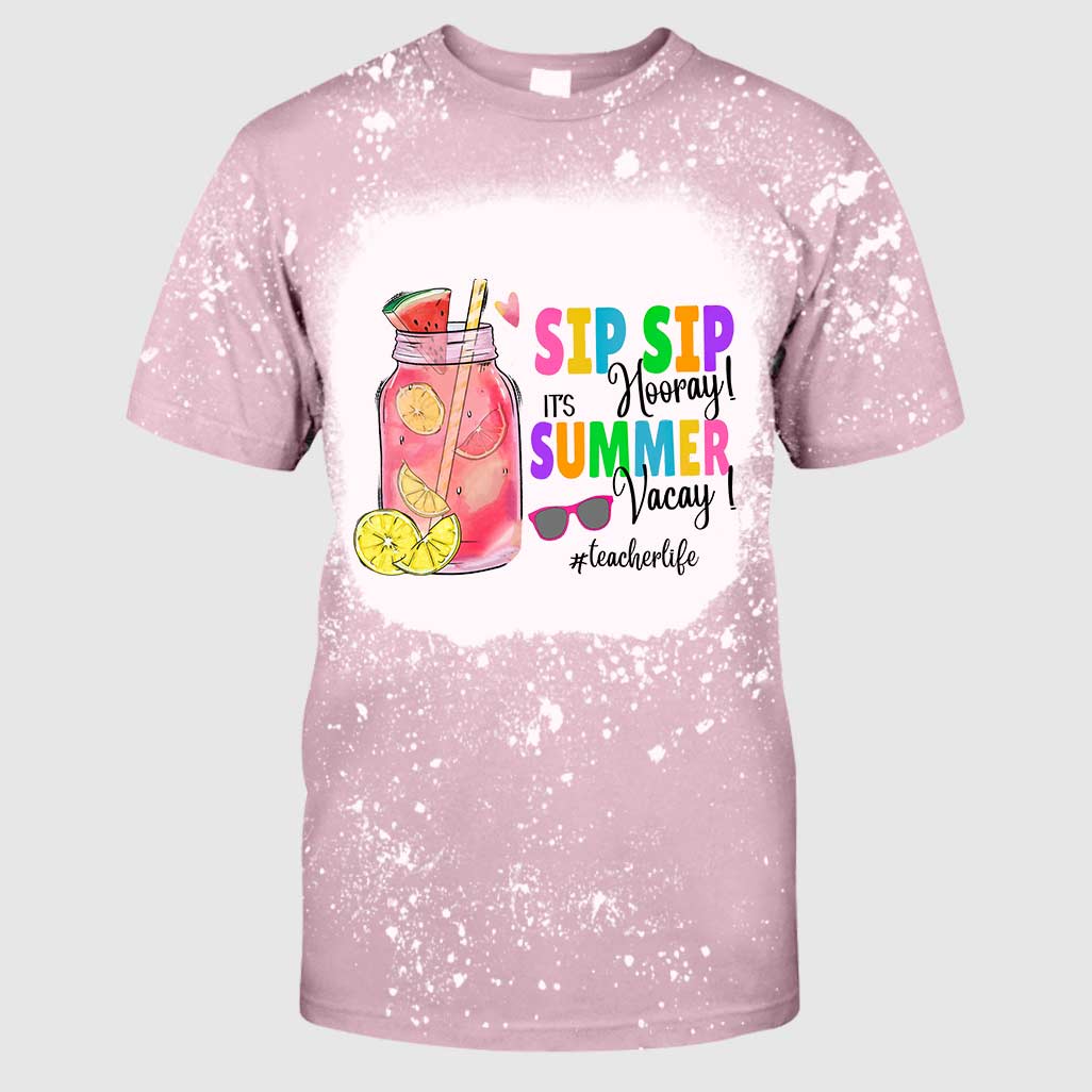 It's Summer Vacay - Personalized Teacher Handmade Bleached Shirts