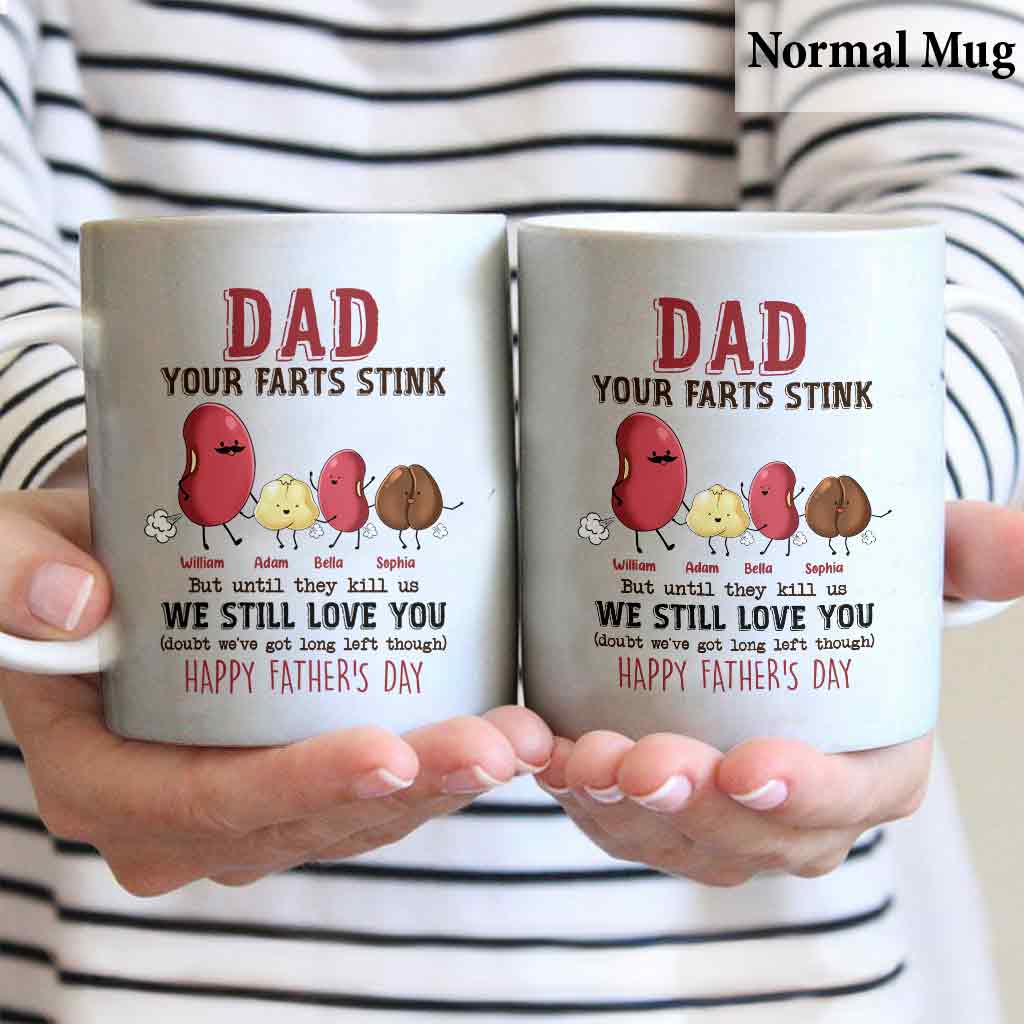 Papa, deine Fürze stinken, aber ich hab dich trotzdem lieb – personalisierte Vater-Tasse
