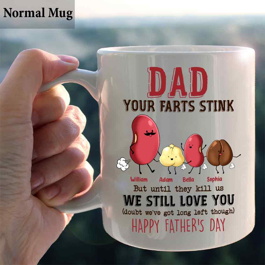 Papa, deine Fürze stinken, aber ich hab dich trotzdem lieb – personalisierte Vater-Tasse
