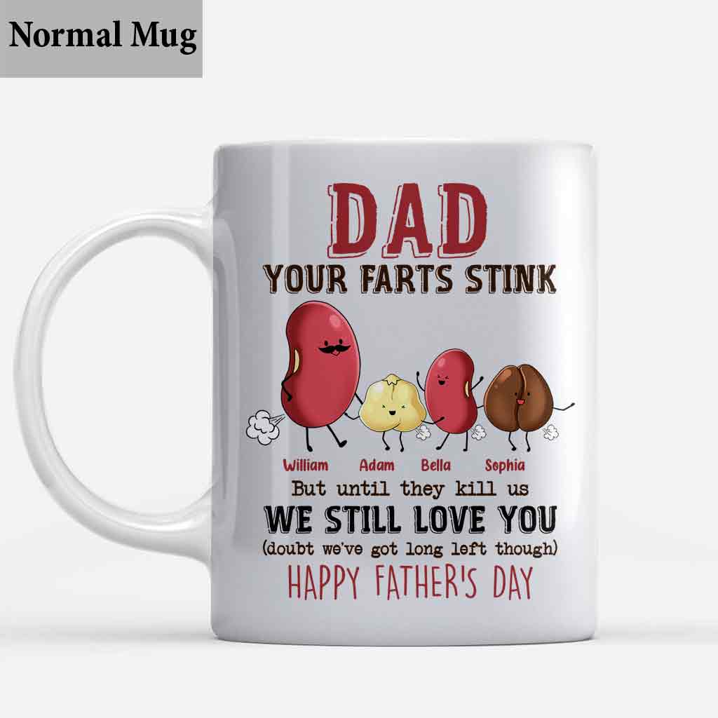 Papa, deine Fürze stinken, aber ich hab dich trotzdem lieb – personalisierte Vater-Tasse