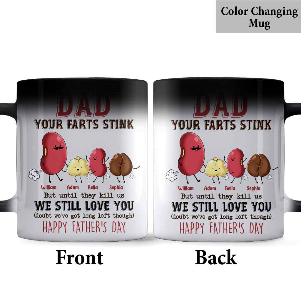 Papa, deine Fürze stinken, aber ich hab dich trotzdem lieb – personalisierte Vater-Tasse