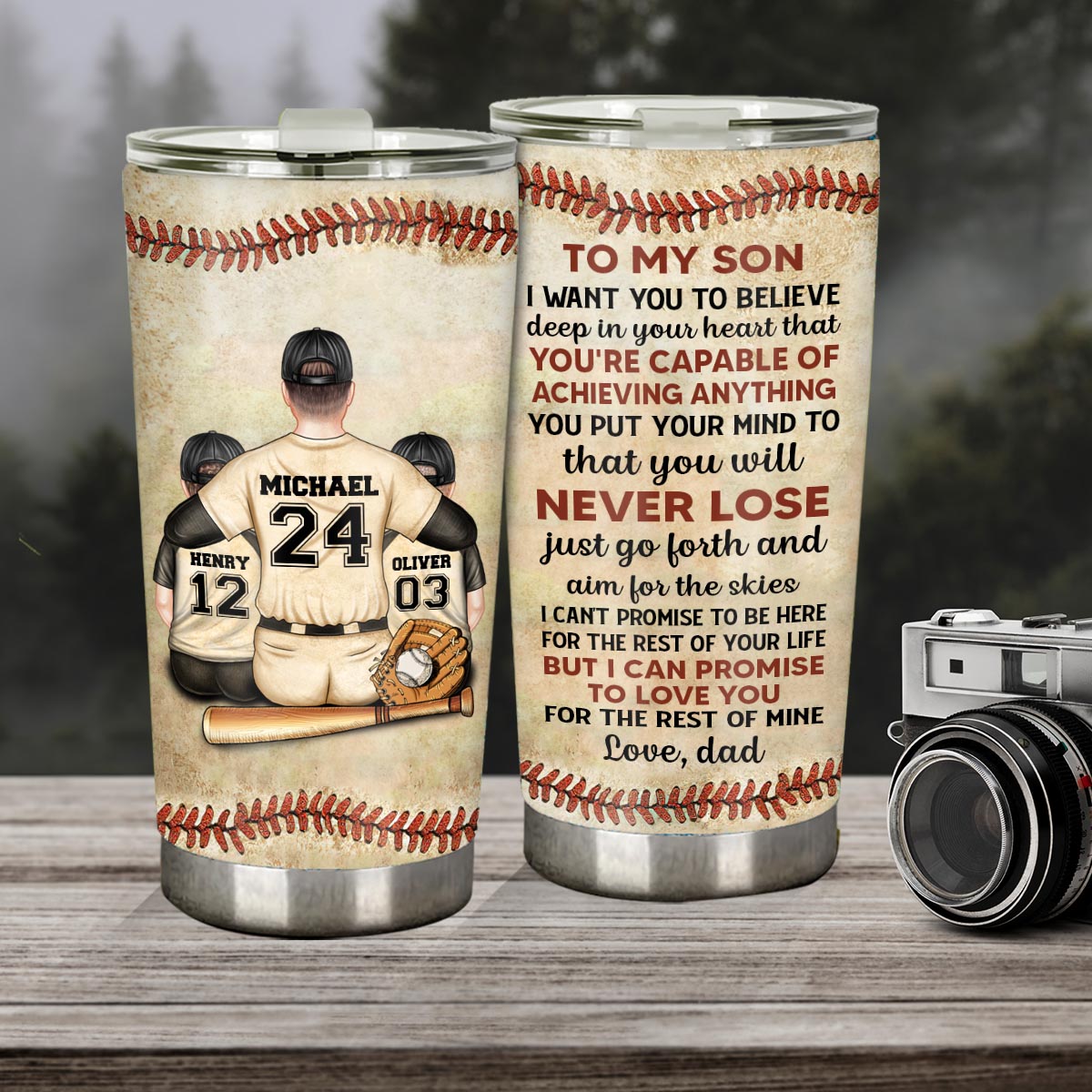 Ich möchte, dass du tief in deinem Herzen daran glaubst – Baseballgeschenk für Sohn, Tochter, Enkelin, Enkel – personalisierter Becher