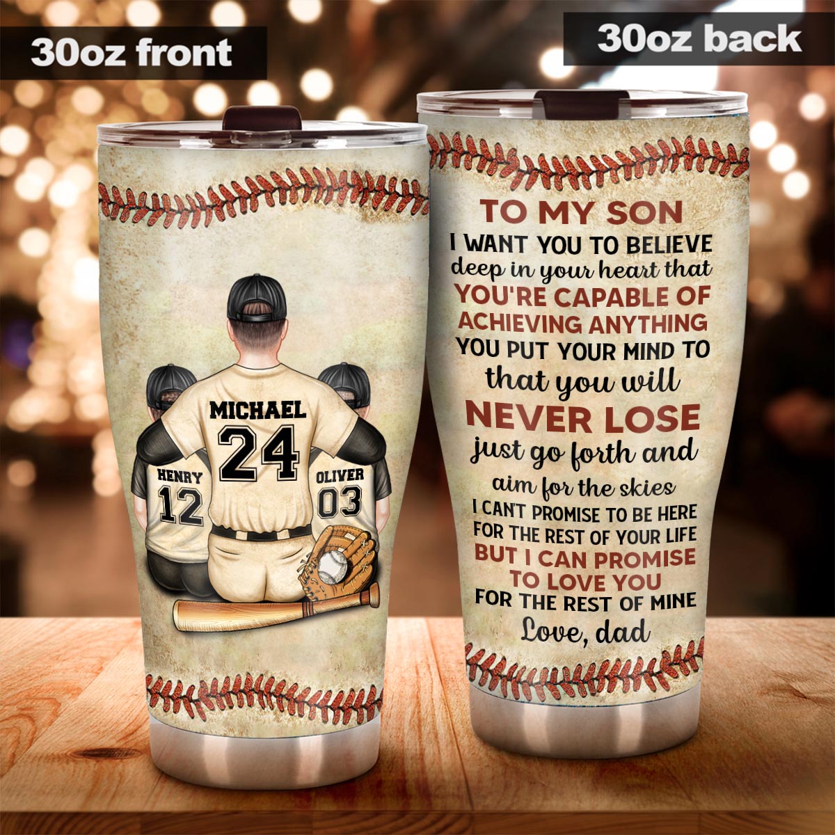 Ich möchte, dass du tief in deinem Herzen daran glaubst – Baseballgeschenk für Sohn, Tochter, Enkelin, Enkel – personalisierter Becher