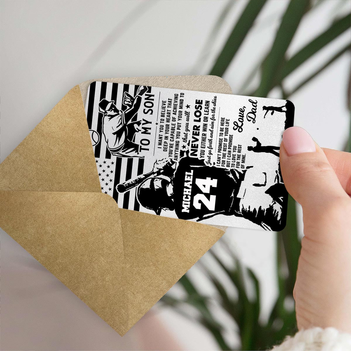 Ich möchte, dass du es von ganzem Herzen glaubst – personalisierte Baseball-Geldbörsenkarte