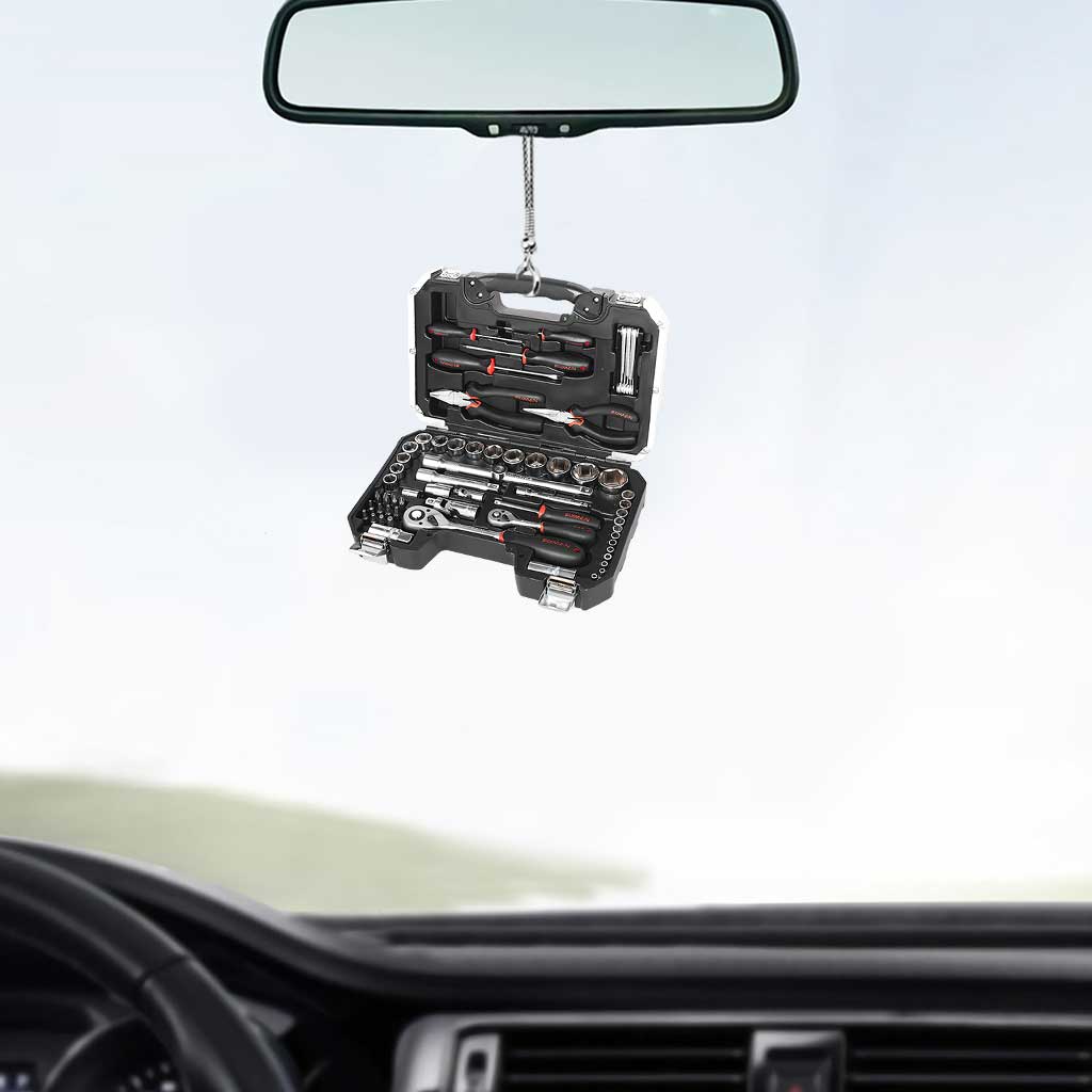Auto-Ornament mit Werkzeugkasten-Set für Mechaniker (beidseitig bedruckt)