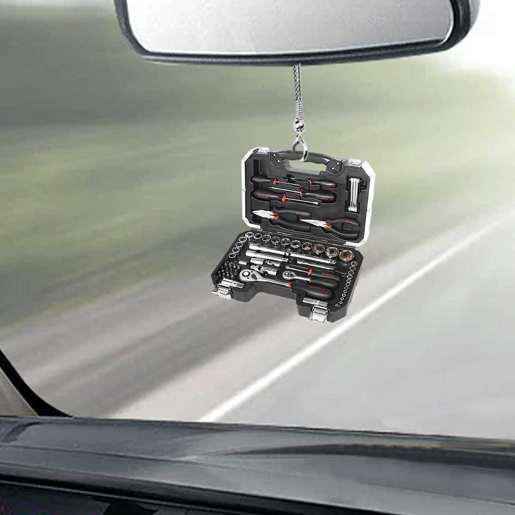 Auto-Ornament mit Werkzeugkasten-Set für Mechaniker (beidseitig bedruckt)