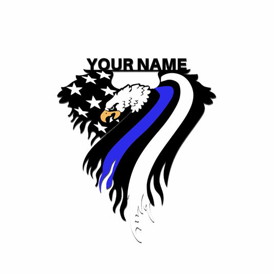 Blue Eagle – Personalisiertes Metallschild der Polizei