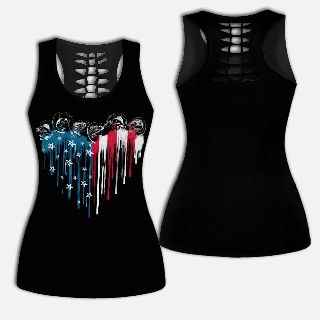 Fishing Freedom – Personalisiertes Tanktop und Leggings zum Unabhängigkeitstag