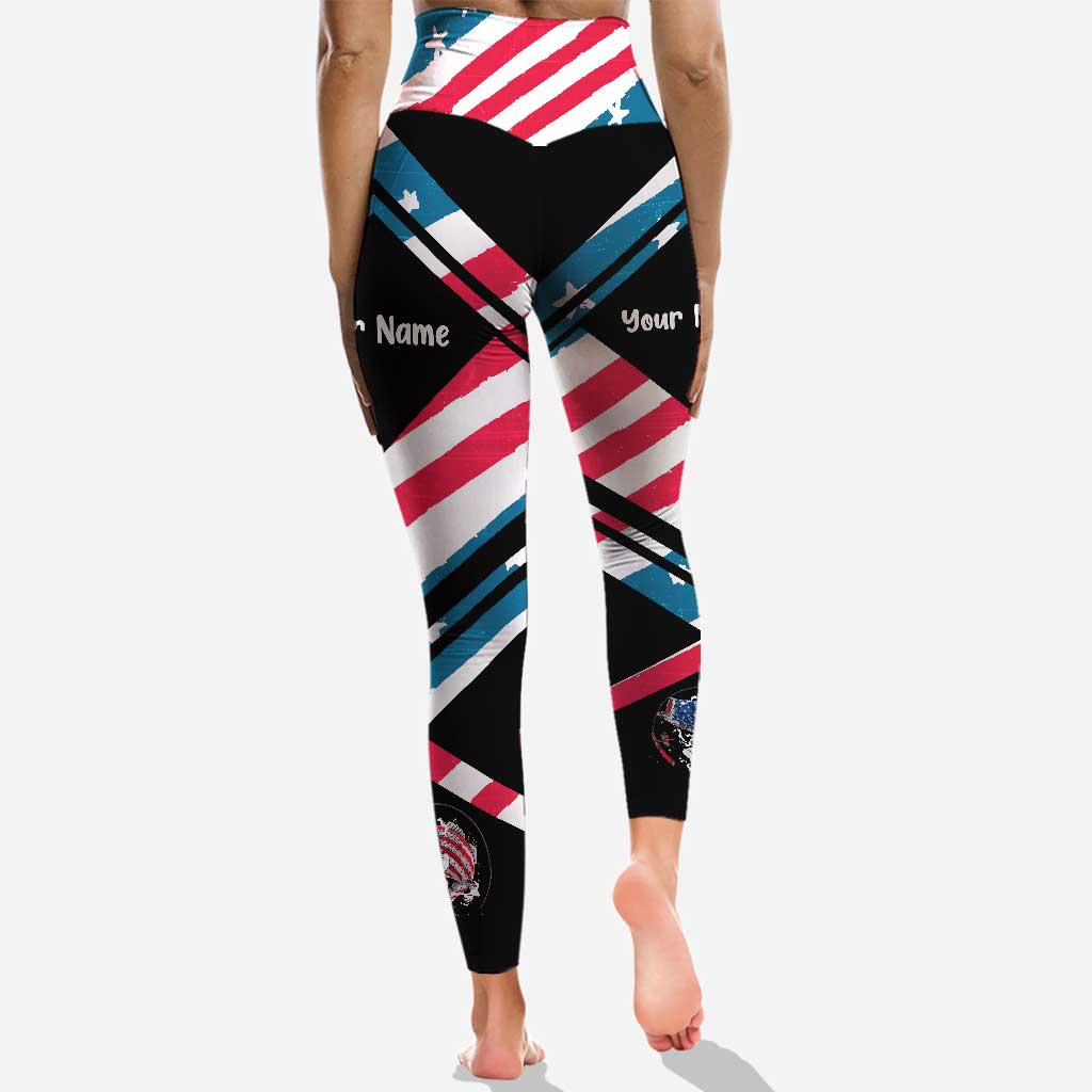 Fishing Freedom – Personalisiertes Tanktop und Leggings zum Unabhängigkeitstag
