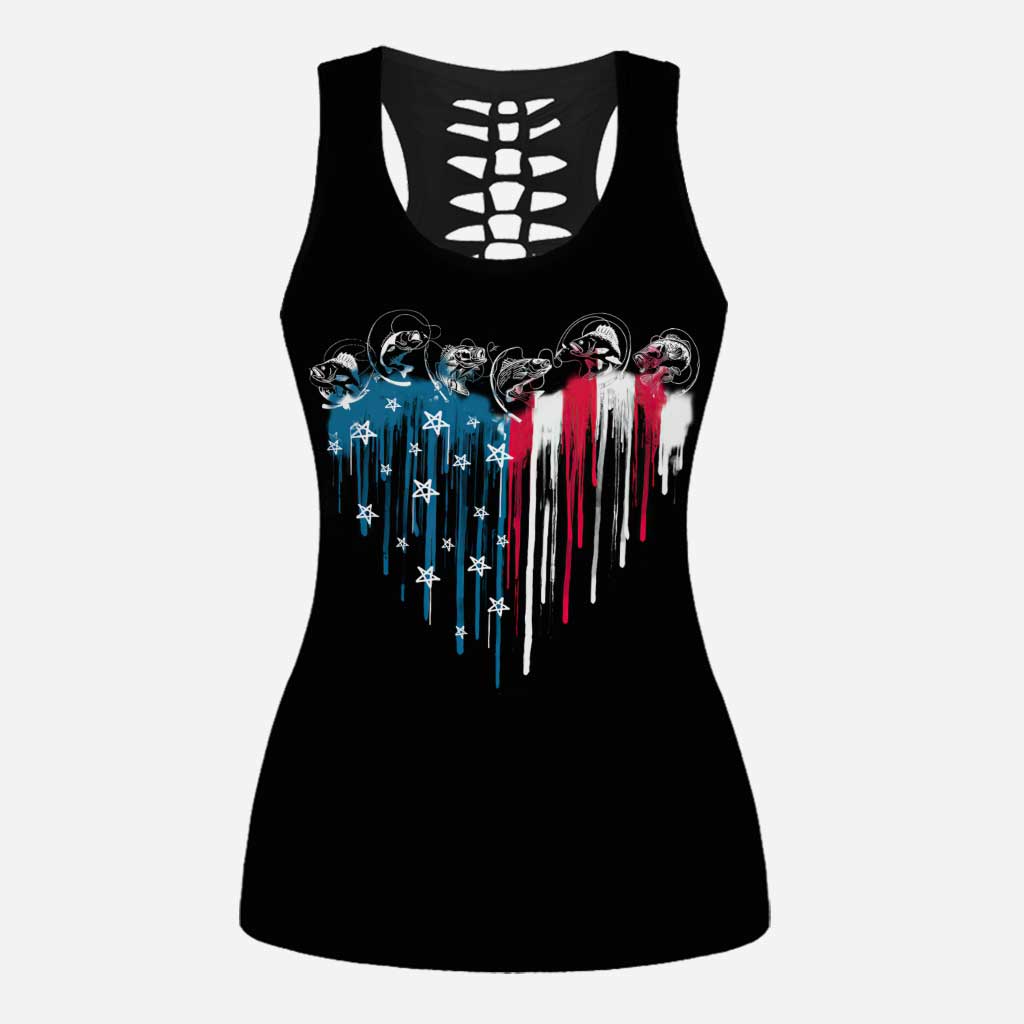 Fishing Freedom – Personalisiertes Tanktop und Leggings zum Unabhängigkeitstag