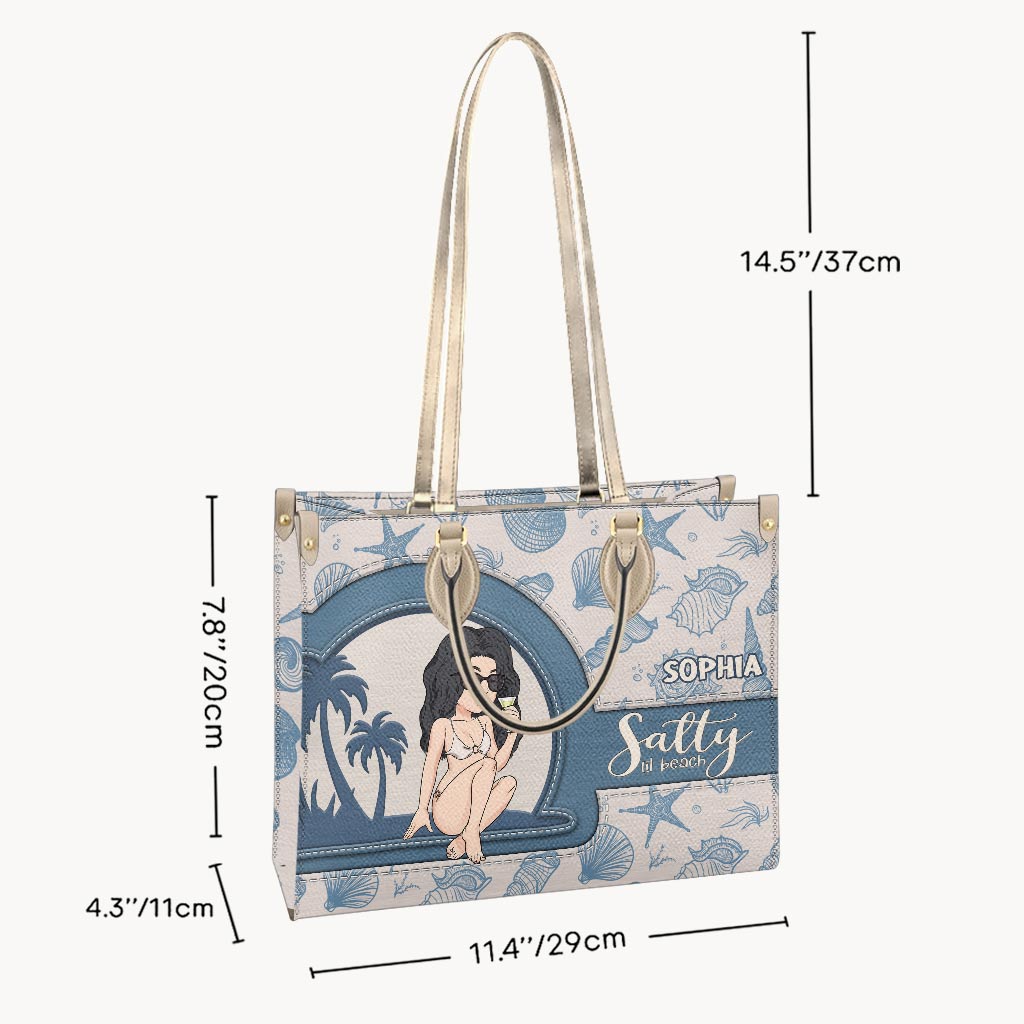 Salty Lil Beach - Personalized Sea Lover Leather Handbag