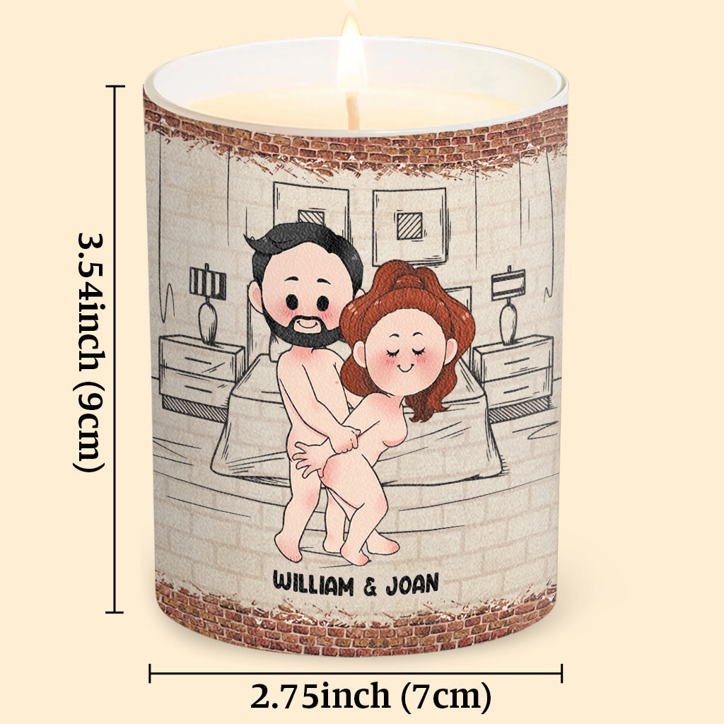 When This Candle Is Lid - Personalized Couple Candle With Wooden Lid