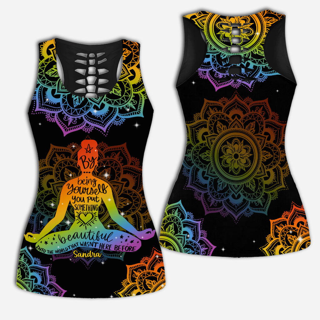 Sei du selbst – Personalisiertes Yoga Hollow Tanktop und Leggings