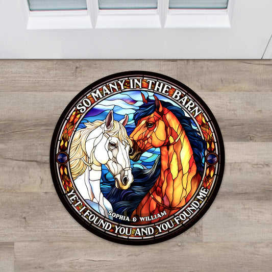So Many In The Barn - Horse gift for husband, wife, boyfriend, girlfriend - Personalized Shaped Doormat
