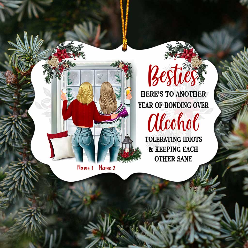Besties Forever - Personalized Christmas Bestie Ornament (Printed On Both Sides)