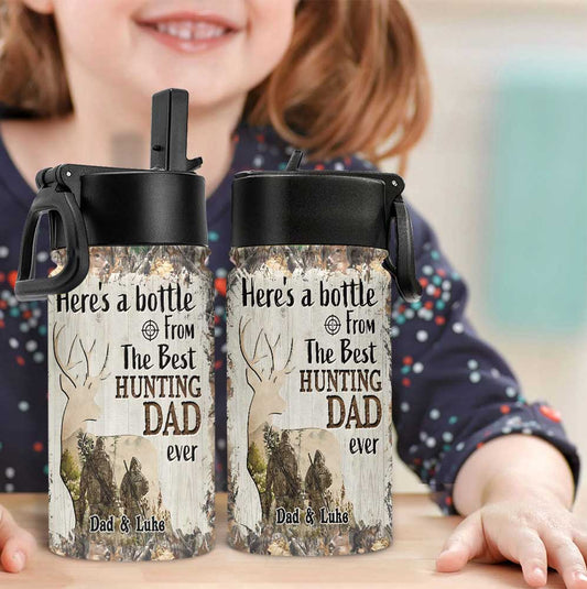 Vom besten Jagd-Papa aller Zeiten – Personalisierte Trinkflasche für Jagdkinder