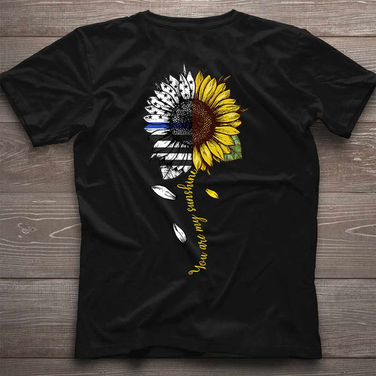 Du bist mein Sonnenschein Sonnenblume - Blue Line Polizeibeamten T-Shirt und Hoodie 1121