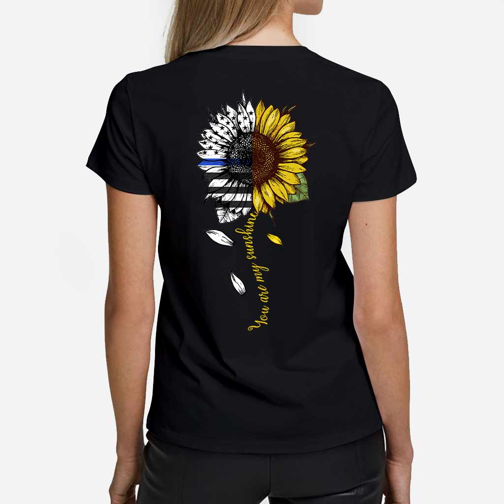 You Are My Sunshine Sunflower - Blue Line Police Officer T-shirt and Hoodie 1121