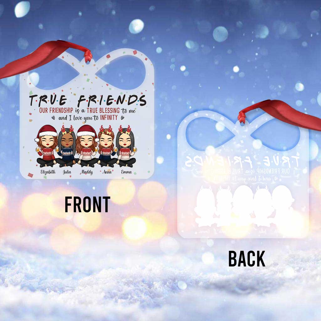 Wahre Freunde – Unsere Freundschaft ist ein Segen – Personalisierter transparenter Anhänger für beste Freundinnen