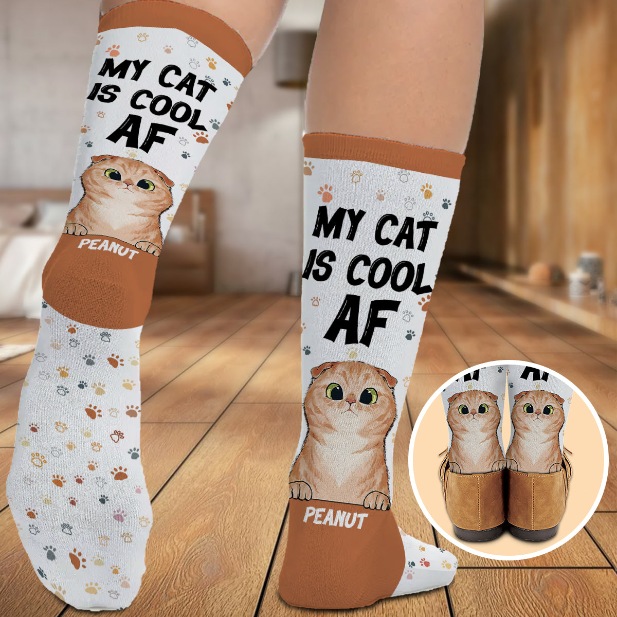 Meine Katze ist cool – personalisierte Hundesocken