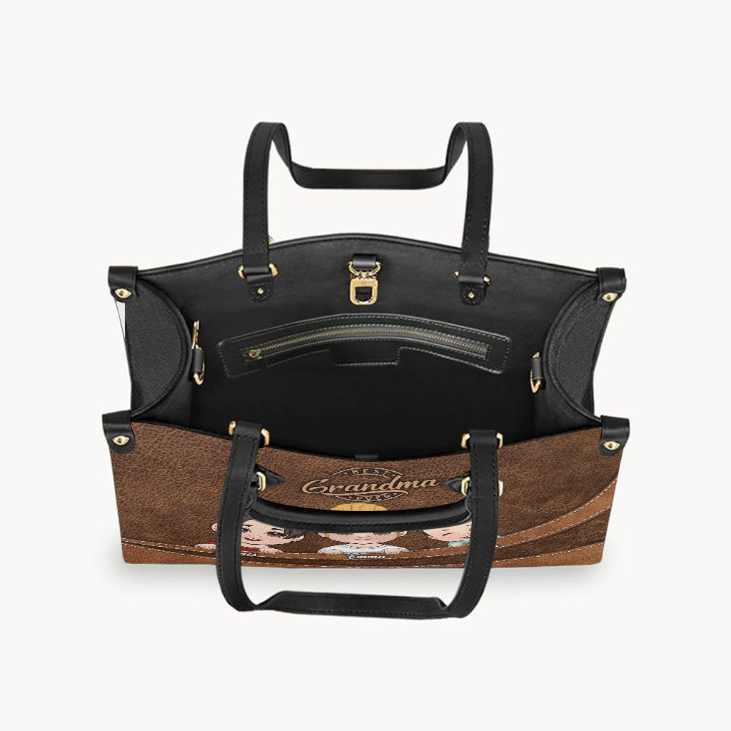 Die beste Oma aller Zeiten – personalisierte Oma-Lederhandtasche