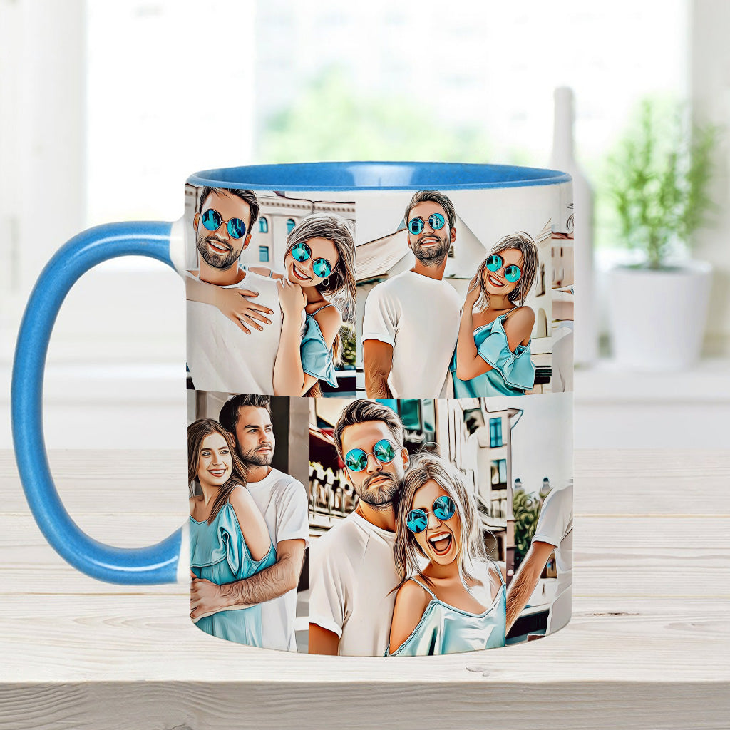 Cartoon-Fotocollage – Geschenk für Freund, Freundin, Ehefrau, Ehemann – Personalisierte Tasse