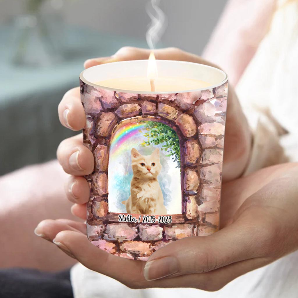 No Longer By My Side - Personalized Dog Candle With Wooden Lid