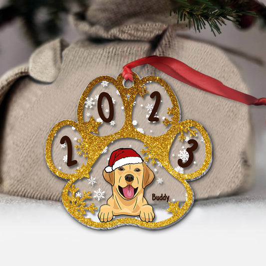 Ich wünsche dir ein frohes Weihnachtsfest – Personalisierter transparenter Hunde-Weihnachtsbaumschmuck