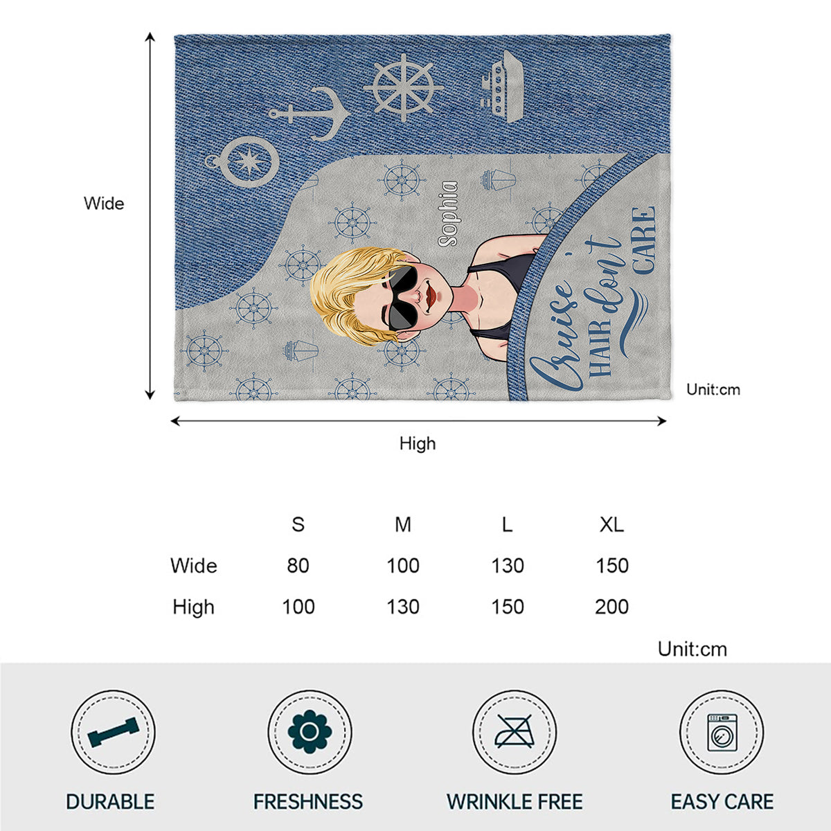 Kreuzfahrt-Frisur egal - Personalisierte Kreuzfahrtdecke