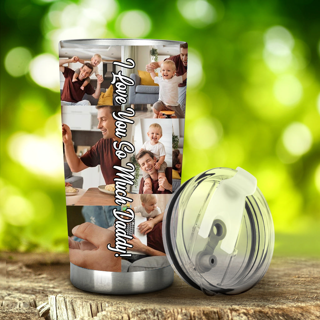 Collage-Trinkbecher – Geschenk für Papa – Personalisierter Trinkbecher