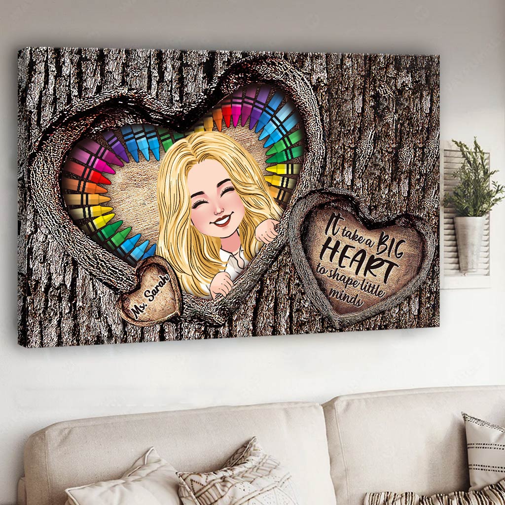 Es braucht ein großes Herz – Personalisierte Leinwand und Poster für Lehrer