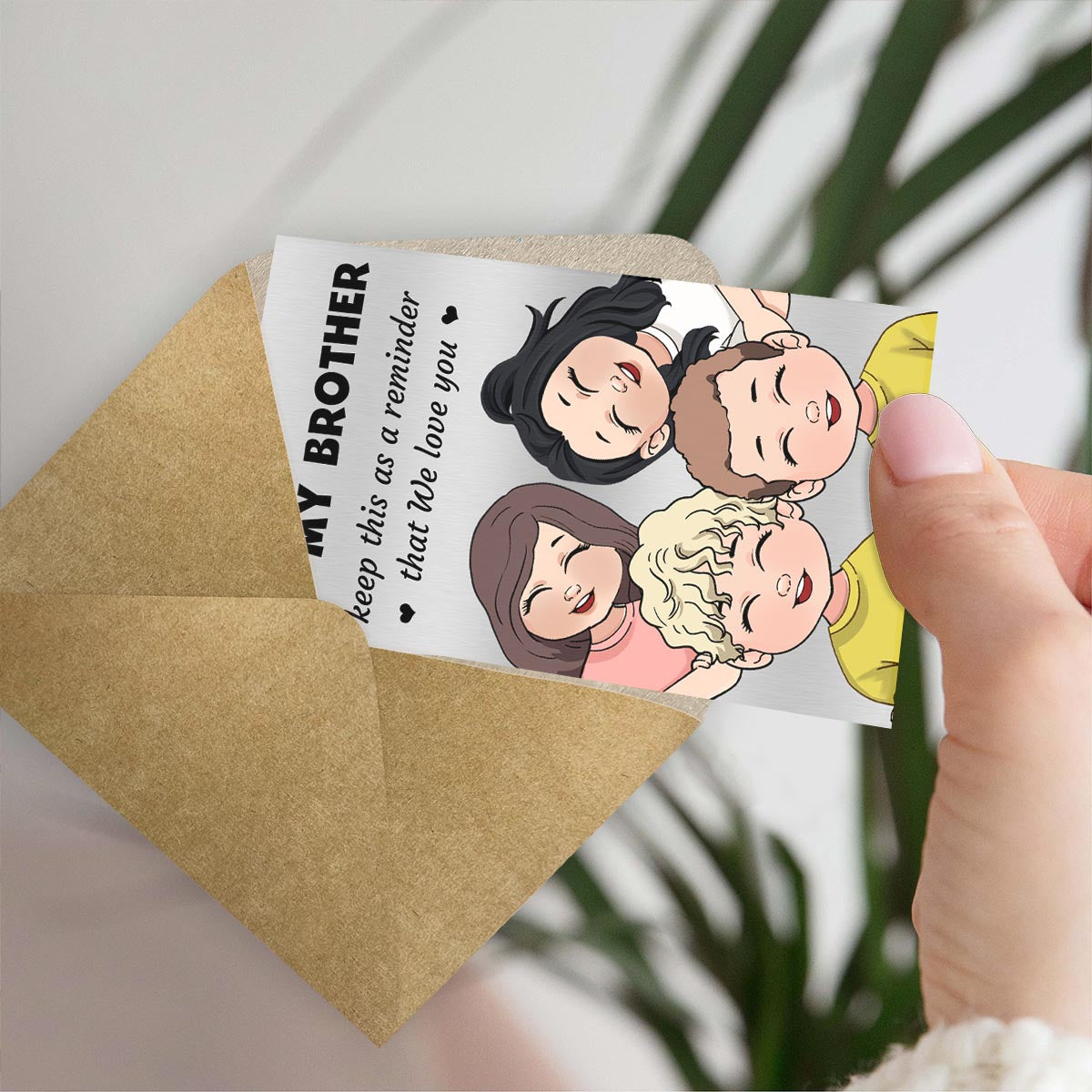 Zur Erinnerung aufbewahren – Geschenk für Papa, Oma, Opa, Mama, Onkel, Tante, Bruder, Schwester – Personalisierte Brieftaschenkarte