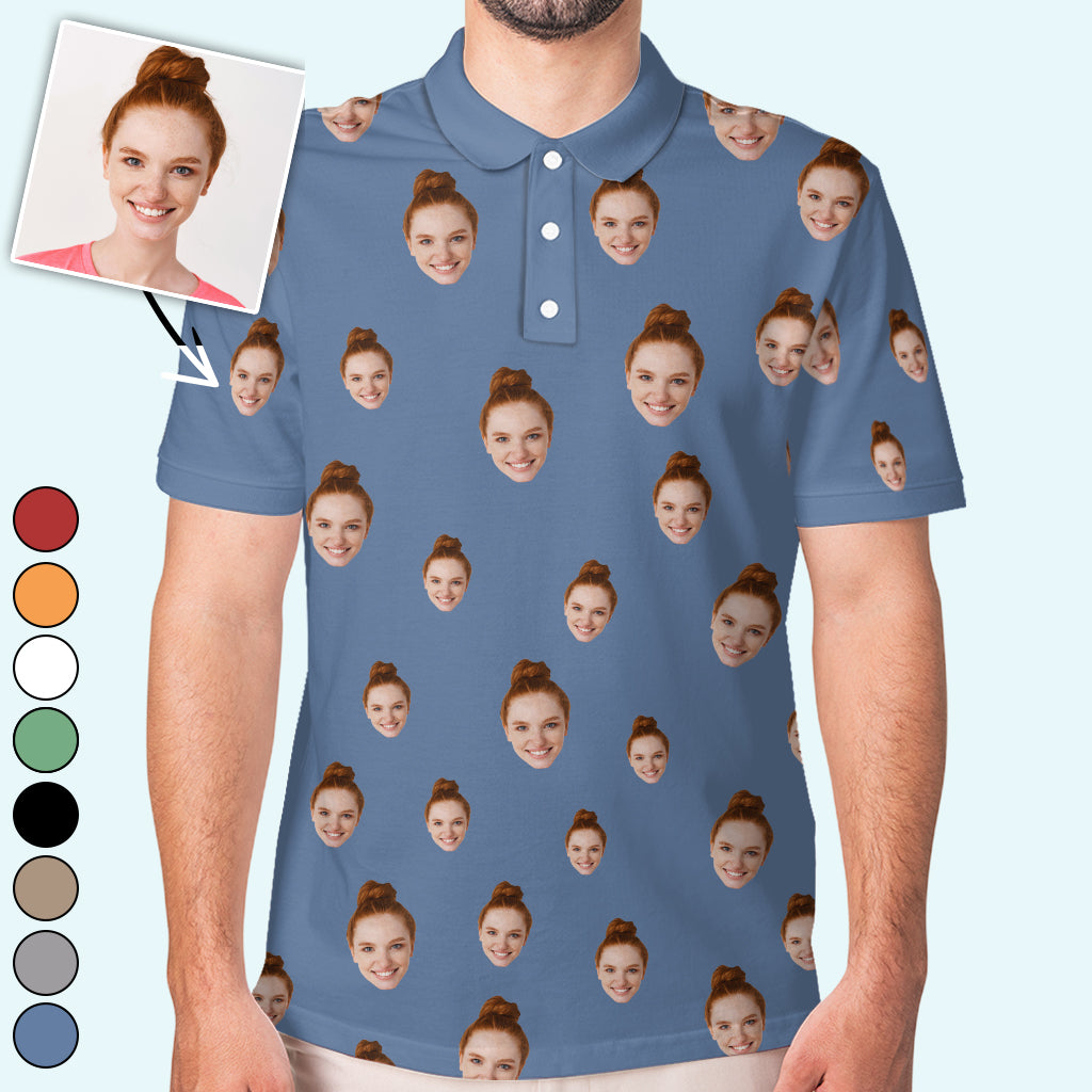 Poloshirt mit Fotoaufdruck – Geschenk für Hundeliebhaber, Katzenliebhaber, Ehemann, Freund – Personalisiertes Poloshirt