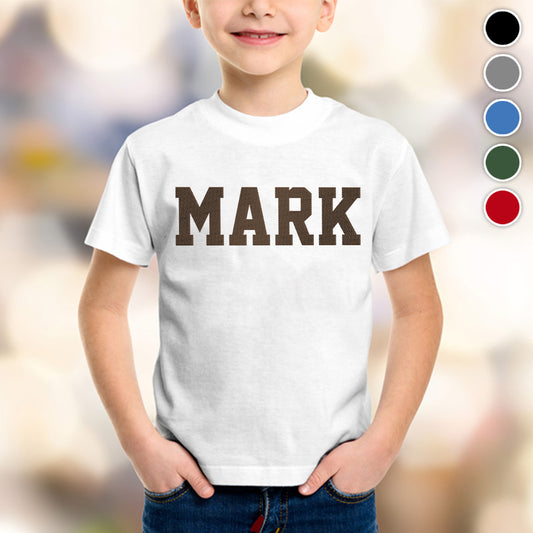 Personalisiertes Kinder-T-Shirt mit individuellem Namen und Stickerei