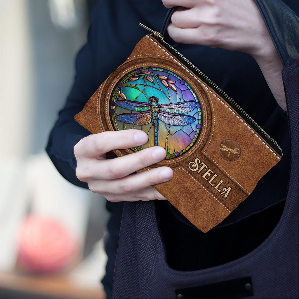 Libelle aus Buntglas – personalisierter Libellenbeutel