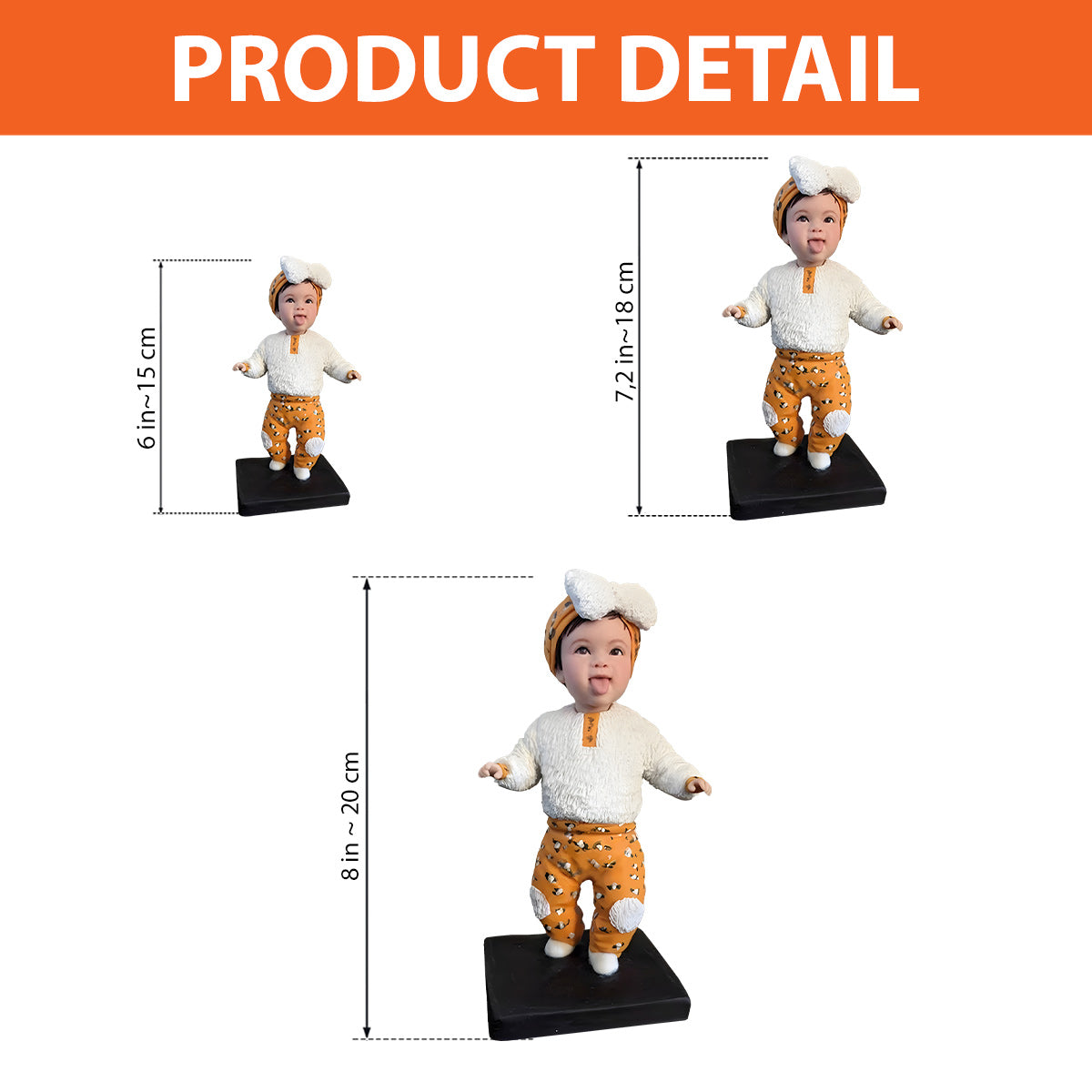 Niedliches Baby - Geschenk für Neugeborene - Personalisierter Wackelkopf