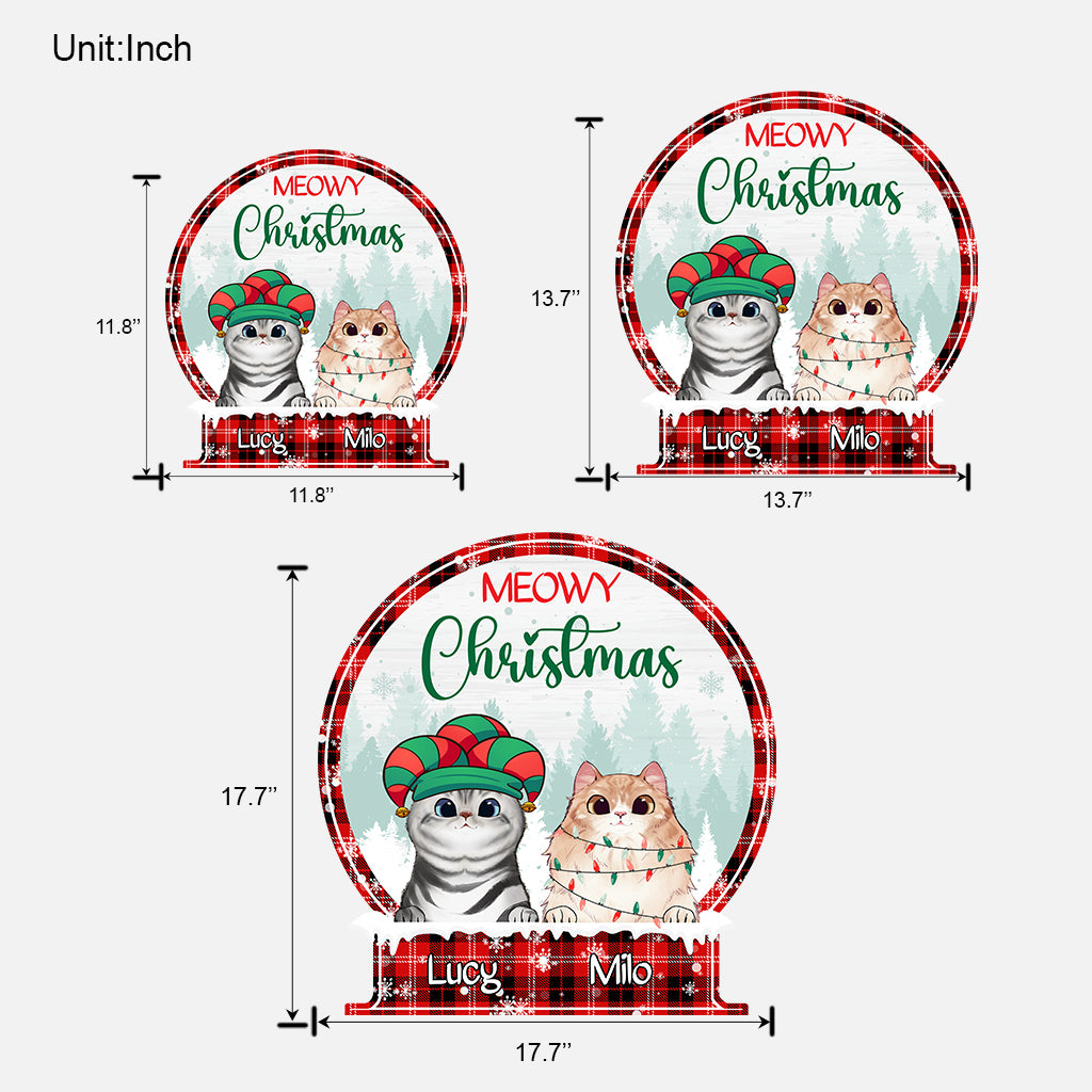 Frohe Weihnachten – Personalisiertes Katzen-Holzschild