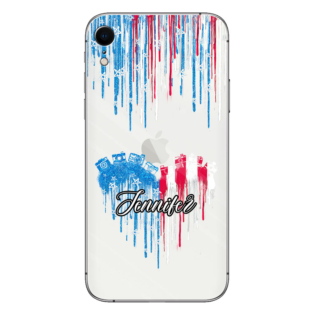 Liebe zur Fotografie – Personalisierte transparente Handyhülle für Fotografie