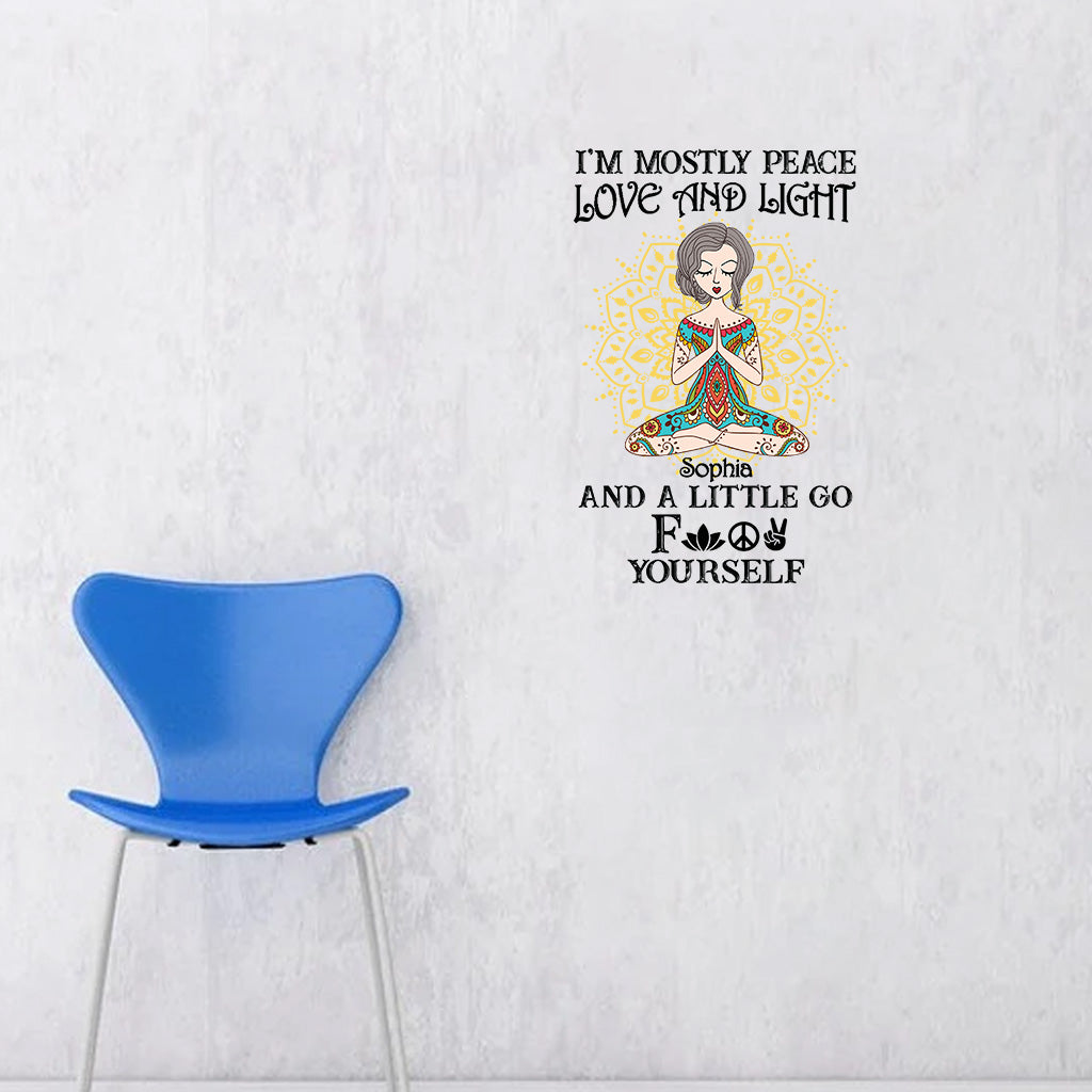 Ich bin vor allem Frieden, Liebe und Licht – personalisierter Yoga-Aufkleber (Vollversion)