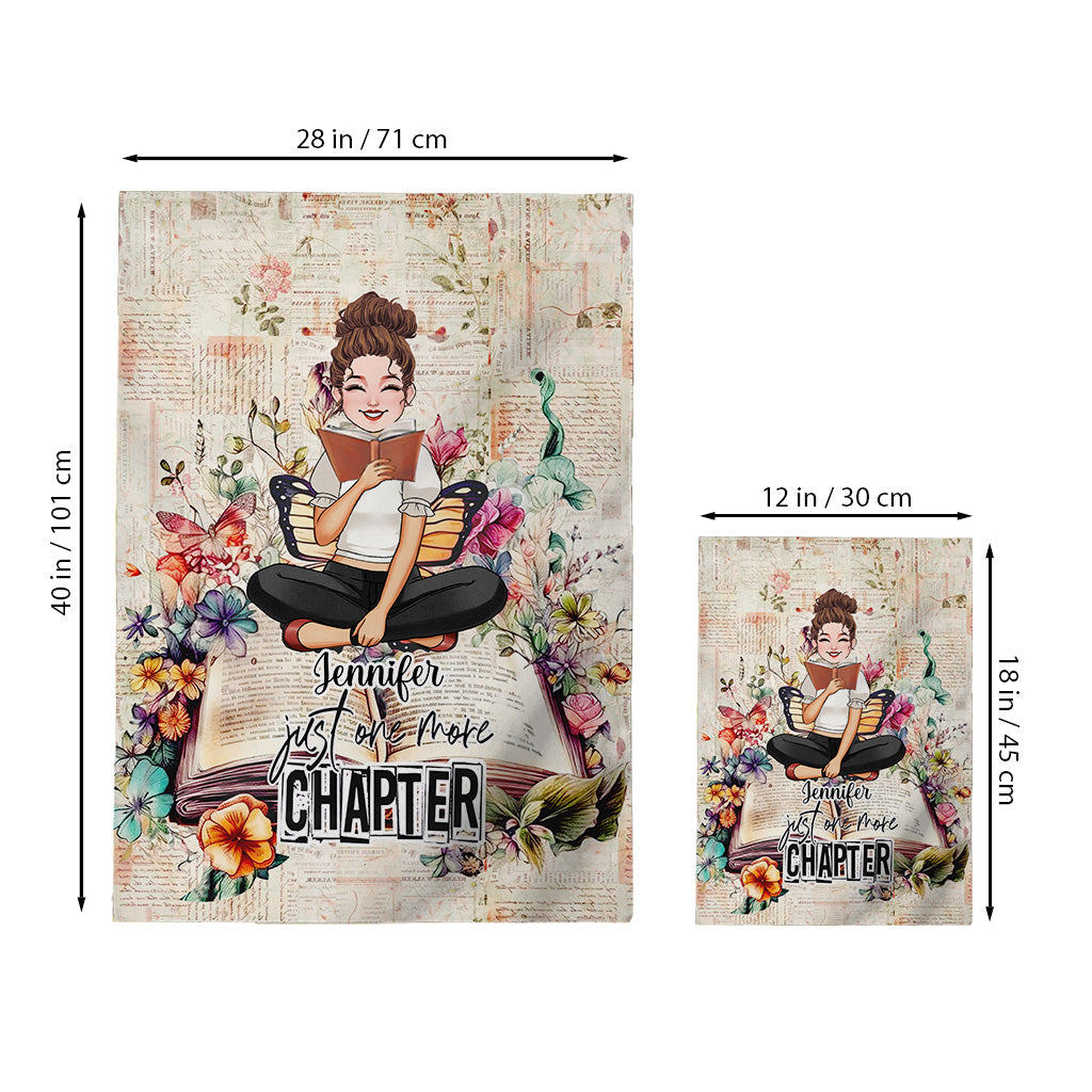 Nur noch ein Kapitel – personalisierte Buch-Gartenflagge